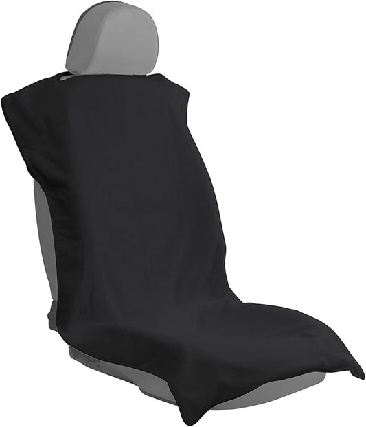Car Seat Towel Covers Front Seats Protector for Gym and Workout, Automotive Washable Driver Cars Seat Sweat Cover for Dog, Compatible with Tesla Model Y Juniper/3/X/S (Fleece Black, 1Pcs)