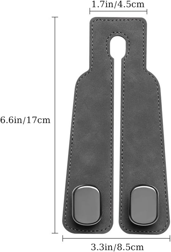 Car Hooks for Headrest,2PCS Car Seat Back Storage Hook for Headrest,Car Seat Multifunctional Bag Hook,Car Hooks for Purses,Bags,Handbags (Gray)