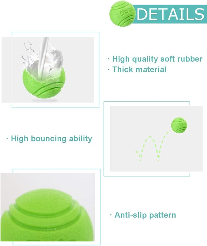 4 Pcs Rubber Balls, 2.4in/6cm in Diameter for Medium Dogs 30-60 Lbs - High Bounce, Waterproof, Chew Resistant Toy Balls Belgian Malinois Gifts (6cm)