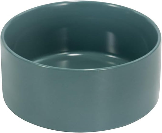 SPUNKYJUNKY 42OZ Ceramic Dog and Cat Bowl, Modern Cute Weighted Food Water Bowl for Replacement Light Green (1 Pack)