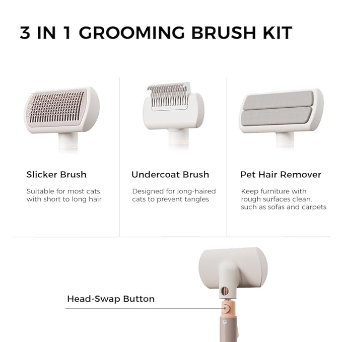 VOOCOO Self Cleaning Slicker Brush, A Complete Grooming Tool, Deshedding Undercoat and Hair Removal for Dogs and Cats, Safe and Gentle on Pets Skin, Easy Pet Hair Removal.