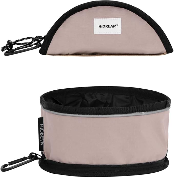 Dog Collapsible Water Bowl Light Pet Food Bowls for Travel Portable Outdoor Dog Dish 1000ml Large Capacity Cat Bowl with Clasp for Camping Walking (Pink)