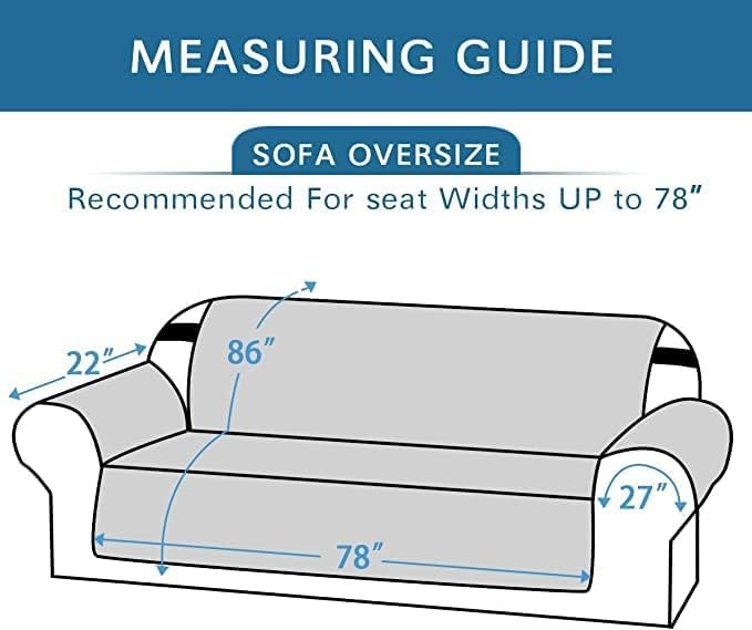 H.VERSAILTEX Reversible Sofa Cover Couch Cover for 3 Cushion Couch Water Resistant Sofa Cover for Living Room Quilted Furniture Washable Couchs Protector(Oversized Sofa, Pale Oak)