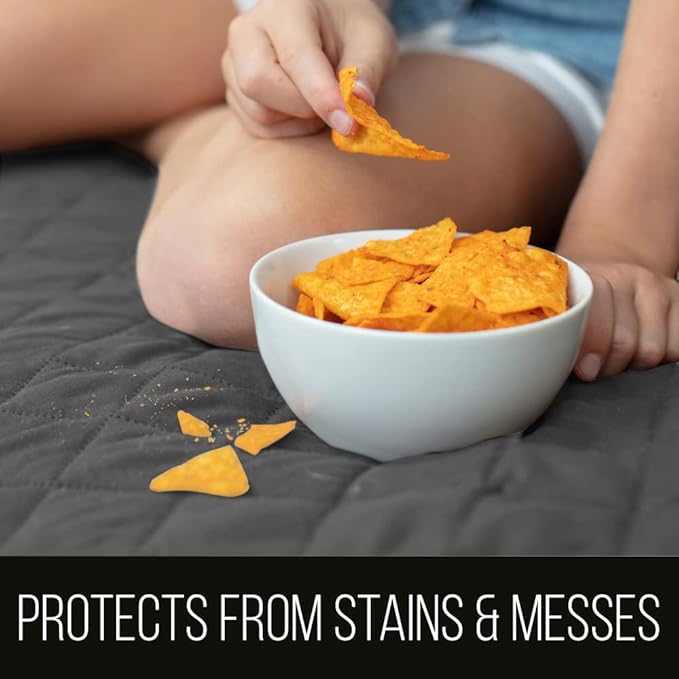 Sofa Shield Couch Slip Cover with Patented Strap, Cushion Protector, US Designed Reversible Stain and Dog Tear Resistant Slipcover, 78 inch Seat, Washable Covers for Dogs Pets Kids, Charcoal