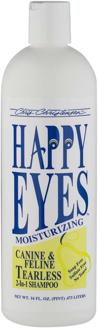 Chris Christensen Happy Eyes Ultra Concentrated Tearless Dog Shampoo and Conditioner, Makes up to 5 Bottles, Groom Like a Professional, Hypo-Allergenic, No Tears, All Coat Types, Made in USA, 16 oz
