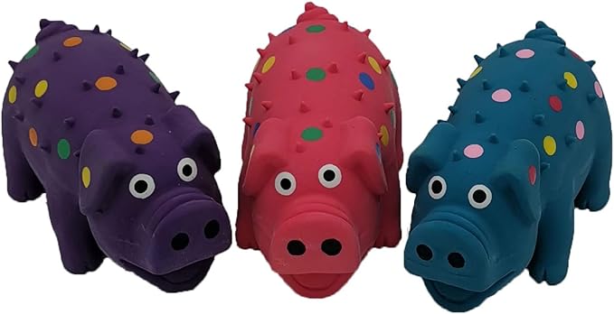 Hoiasem 3 Pack 4 Inch Mini Latex Dog Squeaky Toys Goblet Pig Dog Toy for Mimi Small Dogs
