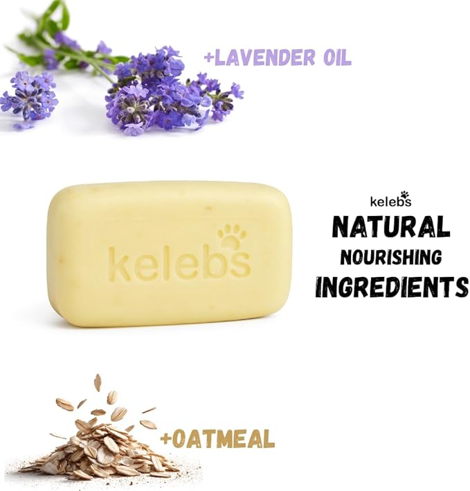 Kelebs Dog Shampoo | Allergies and itching | Dog Shampoo for Sensitive Skin | All Natural Dog Soap Bar with Lavender Oil & Oatmeal | Puppy Shampoo | No Plastic Vegan | 6PCS - Family Pack