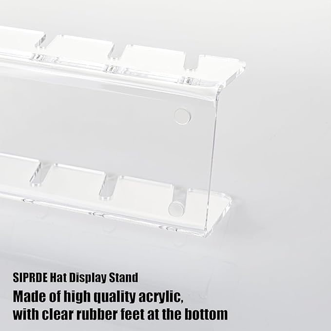 Hat Stand for Baseball Caps Display and Organizer No Install Acrylic Hat Holder for 14 Baseball Caps Hat Racks Storage for Bedroom,Closet,Dresser,Entrance 2 Pack(Clear)