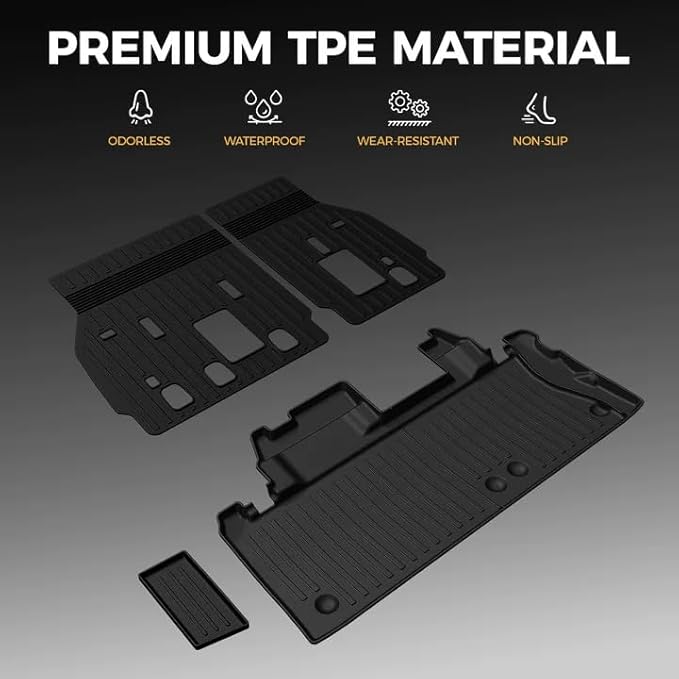 Cargo Mat for 2021-2025 Toyota Sienna, Full Coverage All Weather TPE Trunk Mat Cargo Liner for Sienna Accessories (Not for 25 Platinum Edition)
