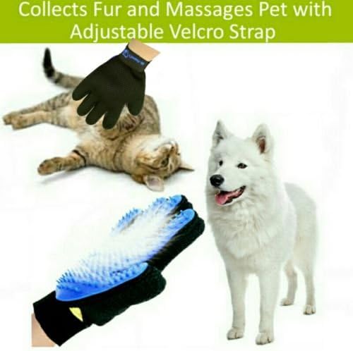 Mr. Peanut's Pet Grooming Glove – 259 Soft Silicone Pins, Breathable Mesh & Adjustable Wrist Strap – Deshedding, Massaging Mitt for Dogs, Cats, Bunnies & Horses