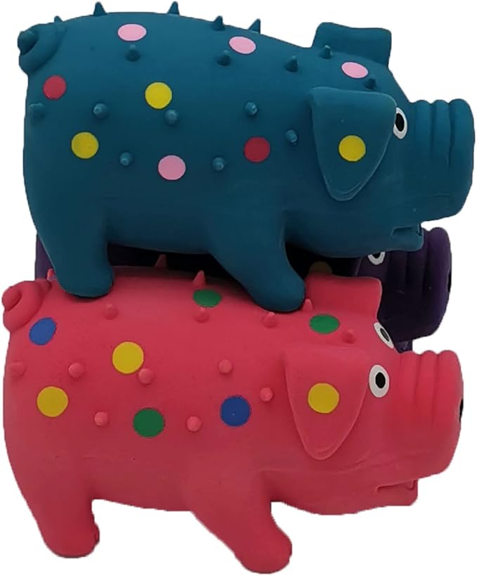 Hoiasem 3 Pack 4 Inch Mini Latex Dog Squeaky Toys Goblet Pig Dog Toy for Mimi Small Dogs