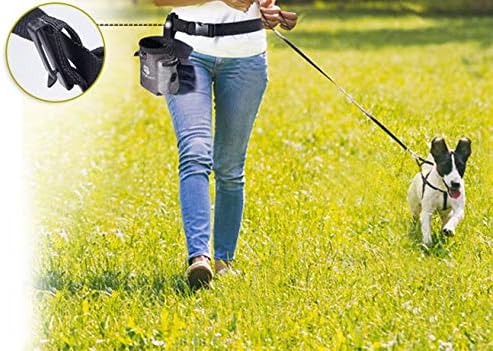 AMZNOVA Dog Treat Bag Treatnow Dog Treat Pouch, Training Pouch with Waist Belt & Clicker for Training & Walking, Waist Clip On Snack Fanny Pack for Pet, 3Cups, Heather Coffee