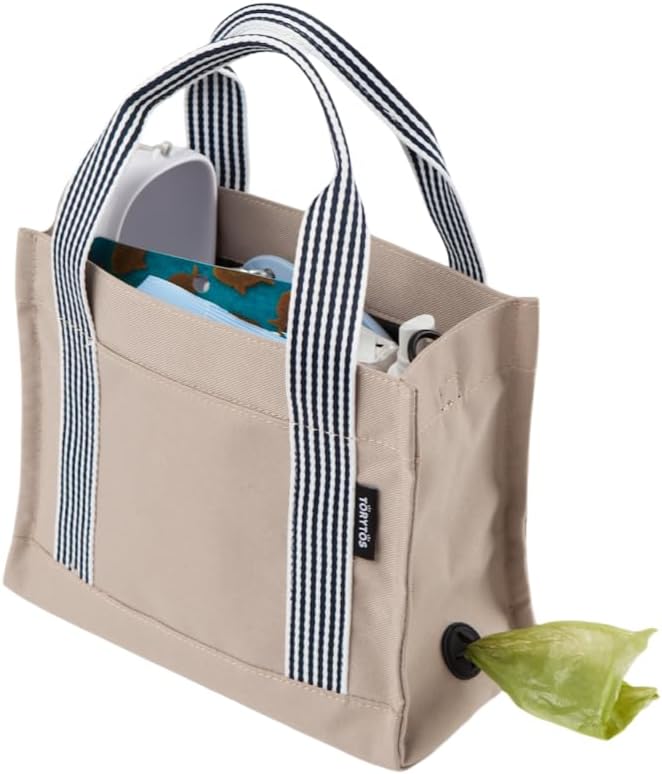 Torytos Dog Walking Bag Crossbody Tote and Dog Treat Pouch with Built-in Poop Bag Dispenser (Navy)
