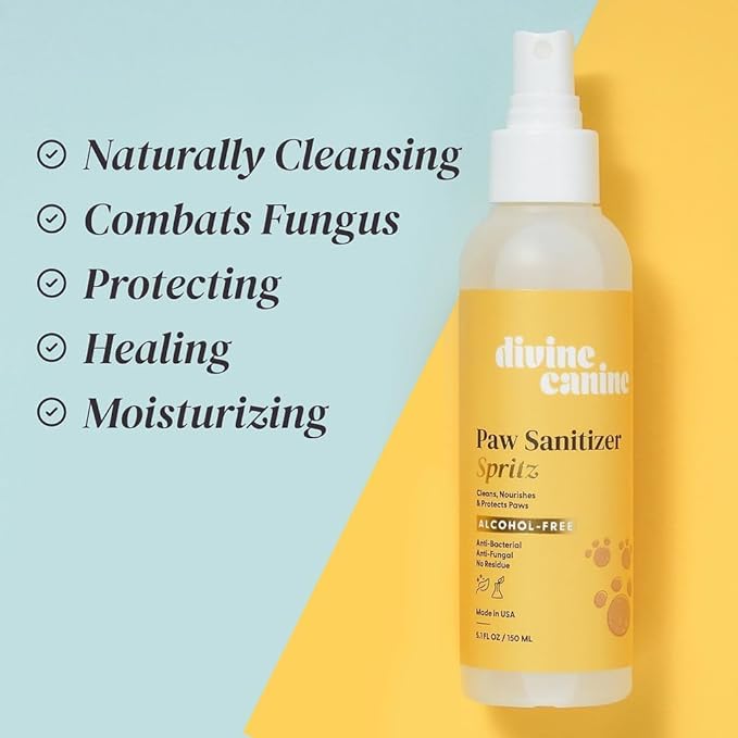 Dog Paw Cleaner - Alcohol Free Paw Cleansing Spray - Made with Coconut, Aloe, Copaiba Oil, and Lemongrass Oil to Nourish and Clean Paws - Made in The USA (Original 2 Oz)