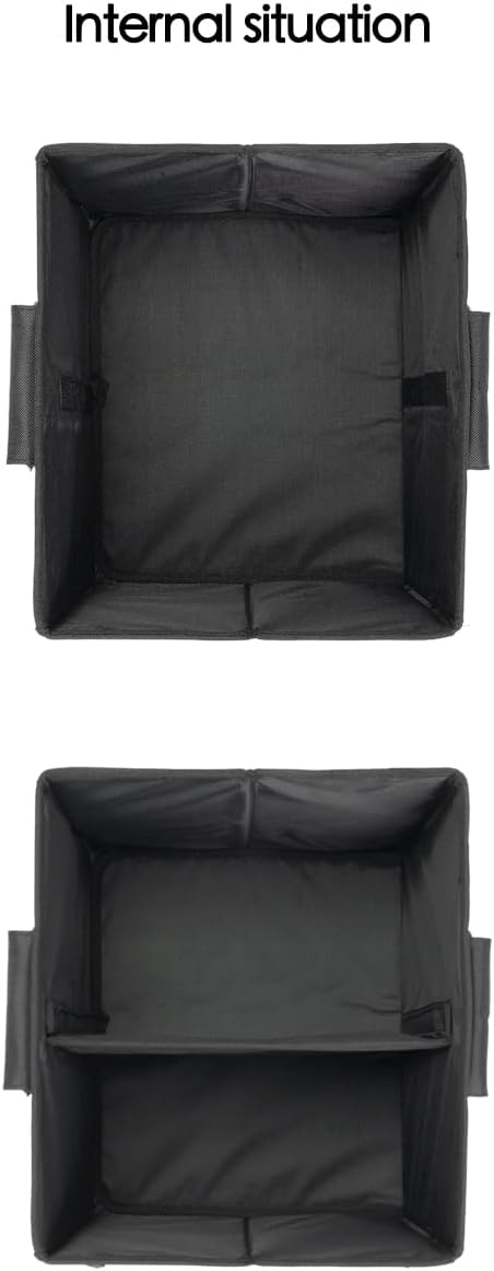 Trunk Organizer With Lid,Small,Black 28L,For SUV Car Truck,Collapsible Waterproof Oxford Fabric,Portable Multipurpose sorting,2-Compartments with Aluminium Alloy Handle