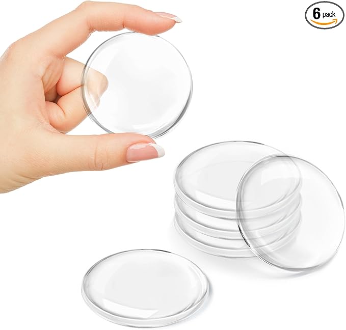 Strongest Door Knob Wall Shield, 2“ Clear Self Adhesive Round Soft Rubber Door Stopper Wall Protector, 6 PCS Reusable Solution for Stopping Wall Damage & Noise from Doors, Refrigerators