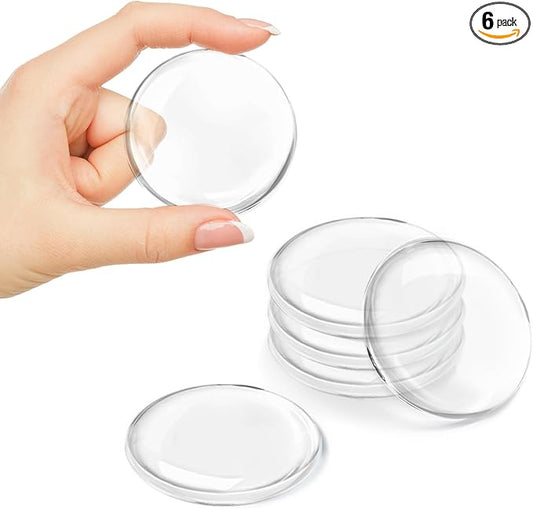 Strongest Door Knob Wall Shield, 2“ Clear Self Adhesive Round Soft Rubber Door Stopper Wall Protector, 6 PCS Reusable Solution for Stopping Wall Damage & Noise from Doors, Refrigerators