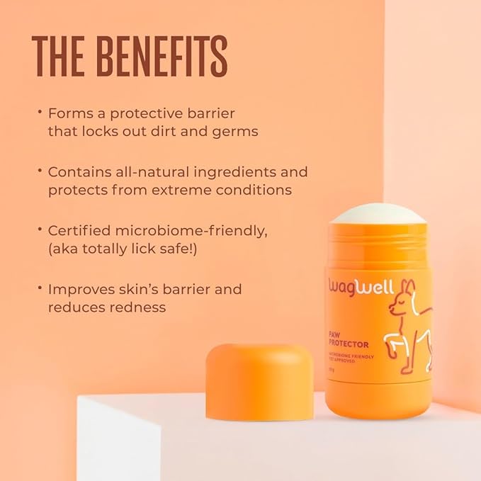 WagWell Paw Protector - Vet-Approved & Microbiome-Friendly Dog Paw Pad & Nose Balm Made from Natural Ingredients to Hydrate, Condition & Protect Pet Paws