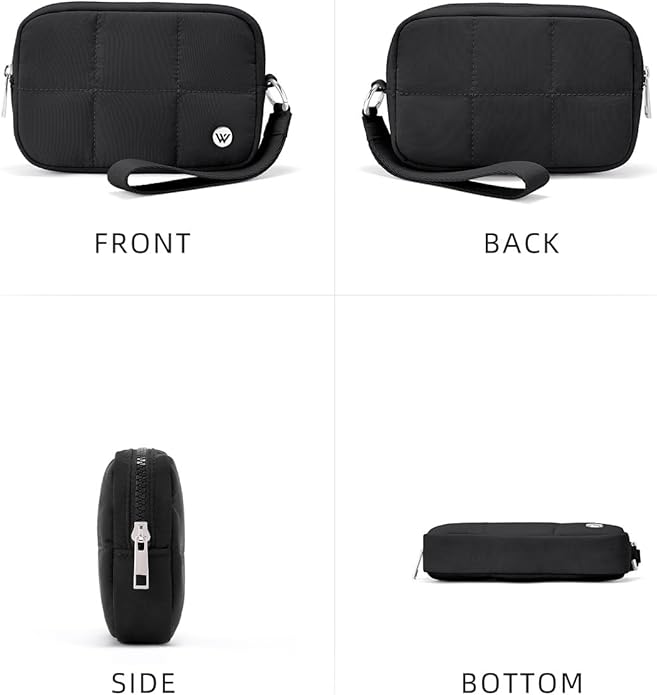 WESTBRONCO Puffer Wristlet Wallets for Women RFID Nylon Wallet with Zipper Quilted Purse for Travel Credit Card Holder Phone