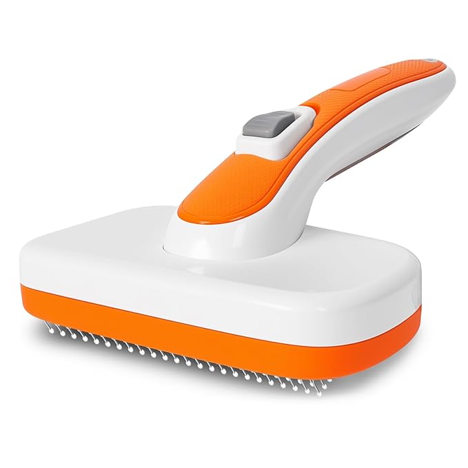 Self Cleaning Slicker Brush, Skin Friendly Grooming Tool for Dogs, Suitable for Dogs and Kittens, it Removes Shedding and Hair from Both Long Haired and Short Haired Pets