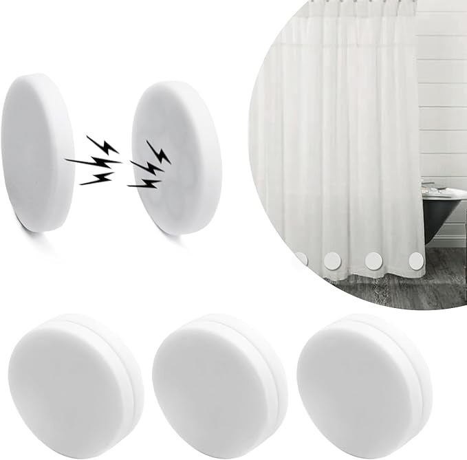 Strong Magnetic Shower Curtain Weights, Waterproof Heavy Duty Magnets, Prevent Curtain Liner from Blowing Around, Work for Drapery, Tablecloth, Flag, Outdoor Curtains (8pcs)