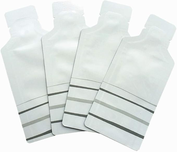 PABCK 100 Pcs Disposable Open Up Mylar Storage Bags Cosmetic Shampoo Liquid Containers Sample Pouch Heat Seal Foil Bag Travel Use Packets for Toiletries Skincare Lotion (White, 2.36x4.72 inch)