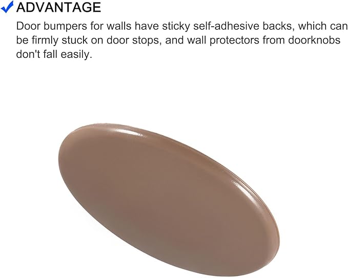 METALLIXITY Wall Door Handle Stopper (80mm/3.15") 2pcs, Silicone Self Adhesive Bumpers Guard Stopper - for Decoration Furniture, Brown