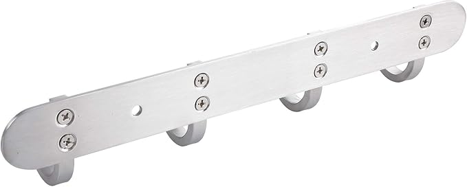 Coat Hook Rack Brushed Nickel - Sagmoc 10.6-Inch Coat&Towel Hook Rail Wall Mounted with 4 Hooks, Durable Wall Hangers for Bedroom, Bathroom, Foyer, Hallway (SUS304 Stainless Steel)