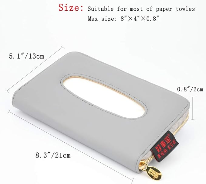 Car Tissue Box, Car Visor Tissue Holder, Car Tissue Holder, Premium Tissue case Holder for car (Gray)