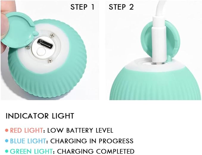 Smart LED Cat Toy - Electric Self-Rolling Interactive Teaser Ball, Small Pet Exercise & Activity (Pink)