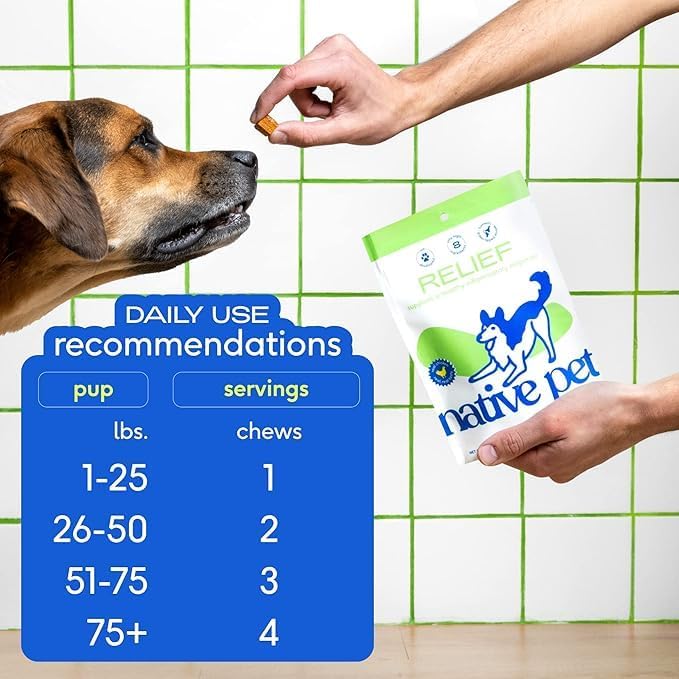 Native Pet Joint & Comfort Bundle: Sockeye Salmon Oil (8 Oz.) & Relief Chews (30 Air Dried Chews) - Anti-Inflammatory Promotes Healthy Skin, Shiny Coat, & Strong Joints