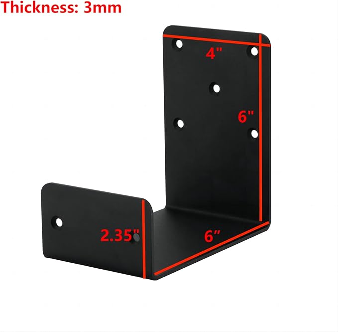Heavy Duty Mantel Brackets，Floating Shelf Fireplace Bracket，U-Shaped Beam-Style Mantel Support(2 Packs). (6x6x4)
