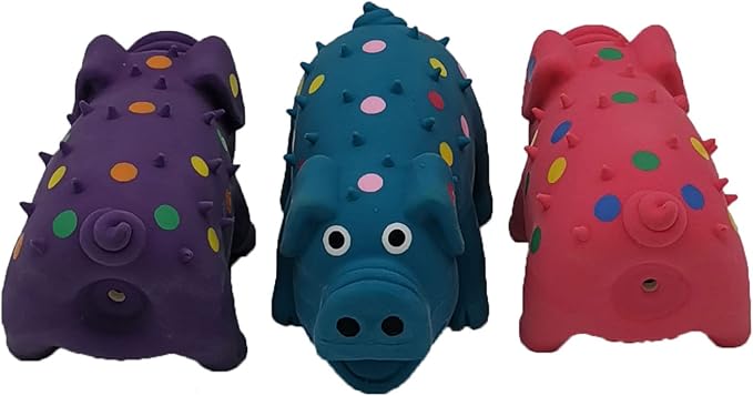 Hoiasem 3 Pack 4 Inch Mini Latex Dog Squeaky Toys Goblet Pig Dog Toy for Mimi Small Dogs