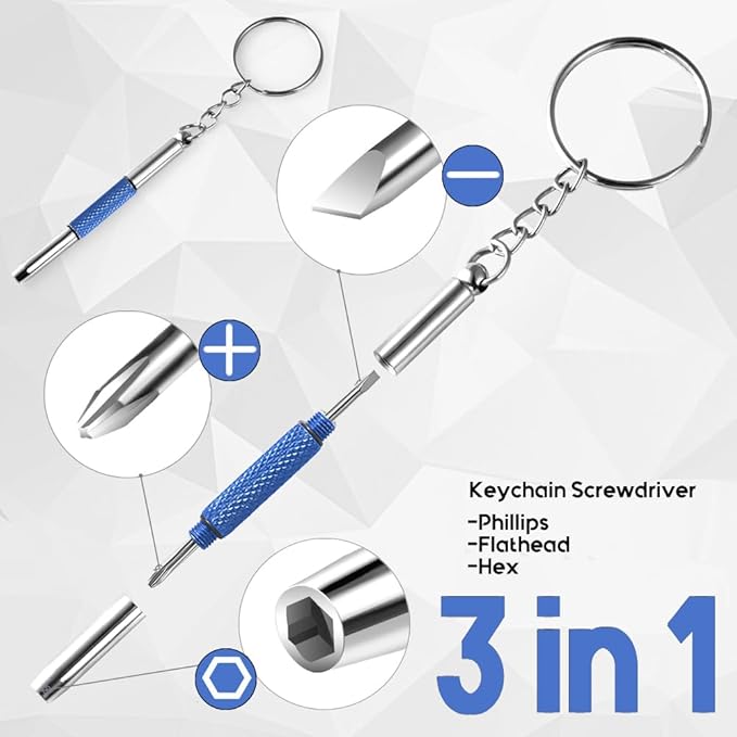 Eye Glasses Repairing Kit, MINGFIX Magnetic Eyeglass Repair Tool Set with Multiple Size Screws,8 Precision Screwdrivers,Nose Pads,Ear Grips and Tweezer with Travel Case for Glasses,Sunglasses