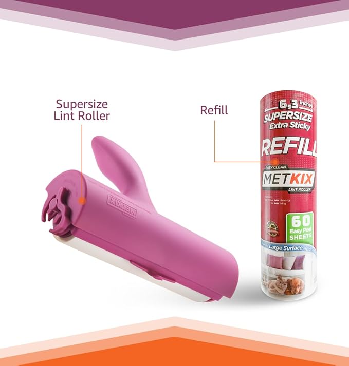 Metkix Refill for Metkix Supersize 6.3 inches Lint Roller 5 Packs Total 300 Sheets