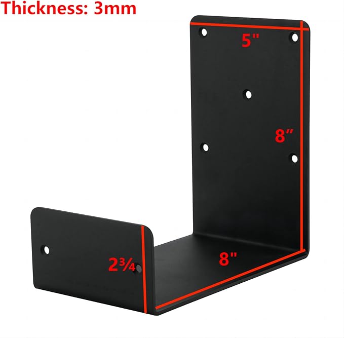 Heavy Duty Mantel Brackets，Floating Shelf Fireplace Bracket，U-Shaped Beam-Style Mantel Support(2 Packs). (8x8x5)