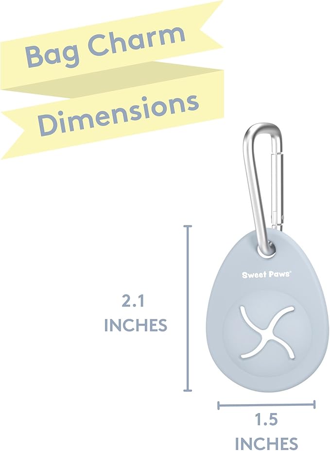 Dog Poop Bag Holder Charm for Hands-Free Carry of Used Poop Bag, Durable Eco-Friendly Silicone Dog Walking Accessory with Carabiner Clip-Blush Pink