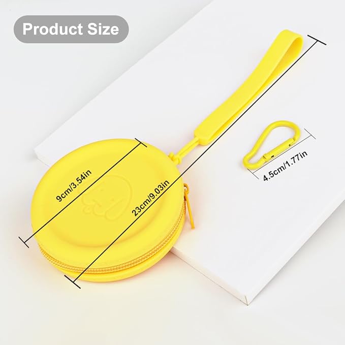 WALLFID Silicone Dog Treat Pouch Small Bag,with Pet Training Clicker,Walking Bag for Dog and Cat,Pocket Size,Easy to Clean,Odorless,Zipper Design,Moisture-Proof,Travel Walking Bag (Yello&Blue, 2PCS)