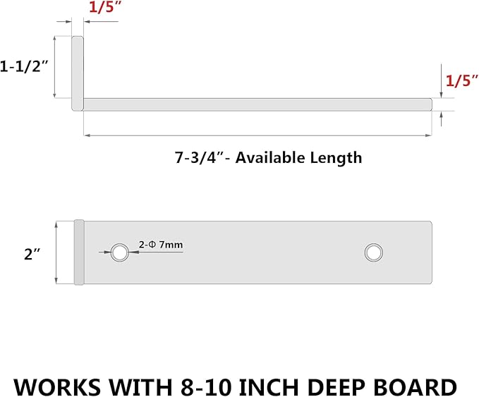 4-Pack 8 Inch Floating Shelf Brackets, Heavy Duty Hidden Shelves Bracket for Small Shelf, Kitchen Shelf, Nursery Shelf, Black Powder Coated Steel