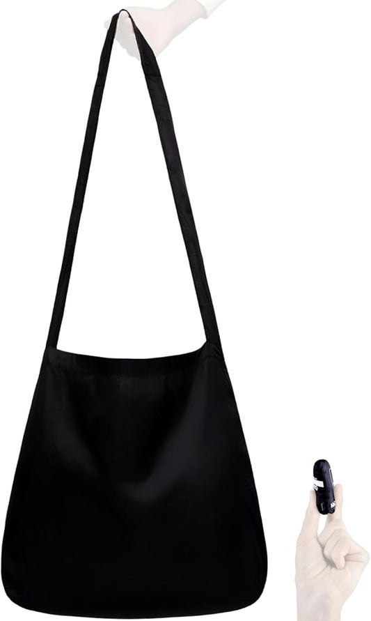 Nanobag Ultra-Lightweight Foldable Sling for Women & Men, Reusable Grocery & Travel Bag, Packable Collapsible Compact Market Crossbody (Sling Black)