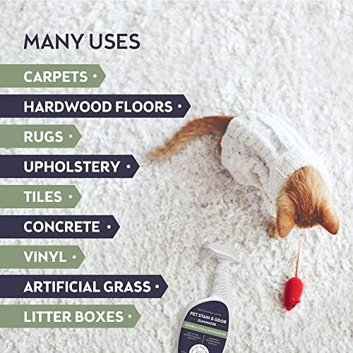 Smiling Paws Pets Cat Urine Odor Eliminator, Professional Pet Urine Enzyme Cleaner and Cat Urine Destroyer, Pet Odor Eliminator, Stain and Odor Remover of Cat and Dog Pee from Wood, Carpet, Upholstery