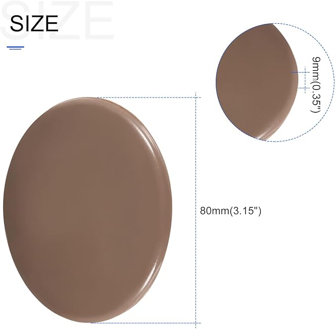METALLIXITY Wall Door Handle Stopper (80mm/3.15") 2pcs, Silicone Self Adhesive Bumpers Guard Stopper - for Decoration Furniture, Brown