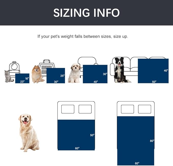 Qeils Dog Blankets for Small Dogs - Waterproof Cat Blanket Washable - Sherpa Fleece Puppy Blanket, Soft Plush Reversible Throw Protector for Bed Couch Car Sofa, 30"X40", Grey