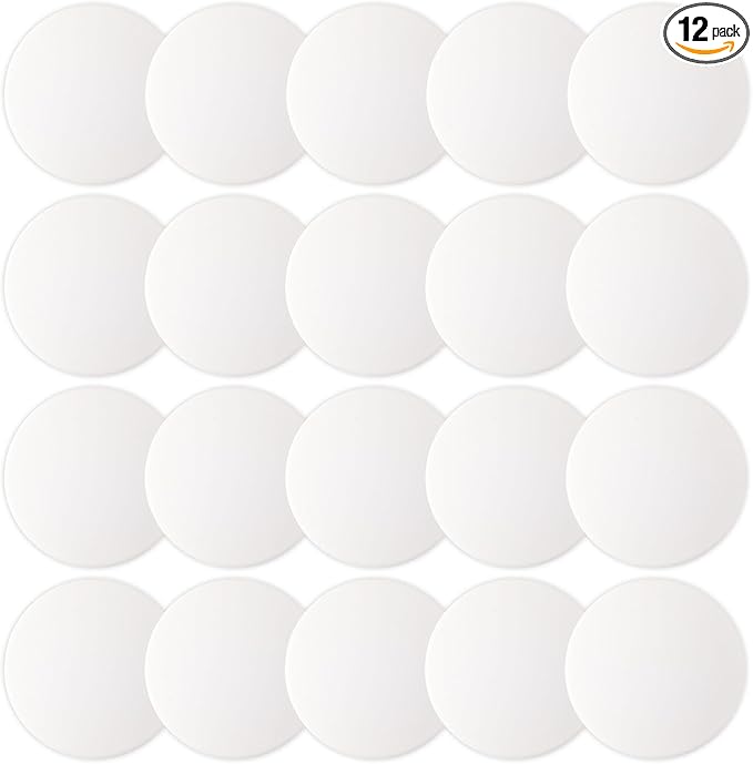 JULBEAR Door Stopper Wall Protector, 12PCS Door Knob Stoppers Wall Protector with Strong Back Adhesive,Quiet, Shock, Absorbent Silicone, Door Handle Bumpers and Protect Wall Surfaces (Round 2 inch)