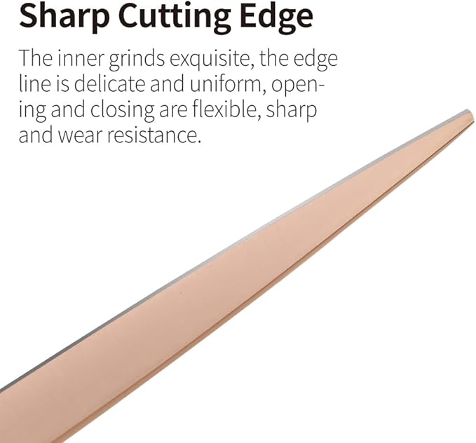 Fenice Peak Straight Dog Grooming Scissors Champagne Gold 440C Stainless Steel Professional Pet Trimming Scissors Sharp Blades Cutting for Dogs and Cats Shears