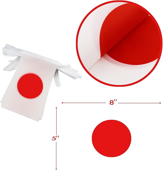 Japan String Flag Pennant Banner - 38 Flags, 42 Feet Small Mini Japanese Flags Bunting Banner for Country Decoration, School, Party, Sports Events