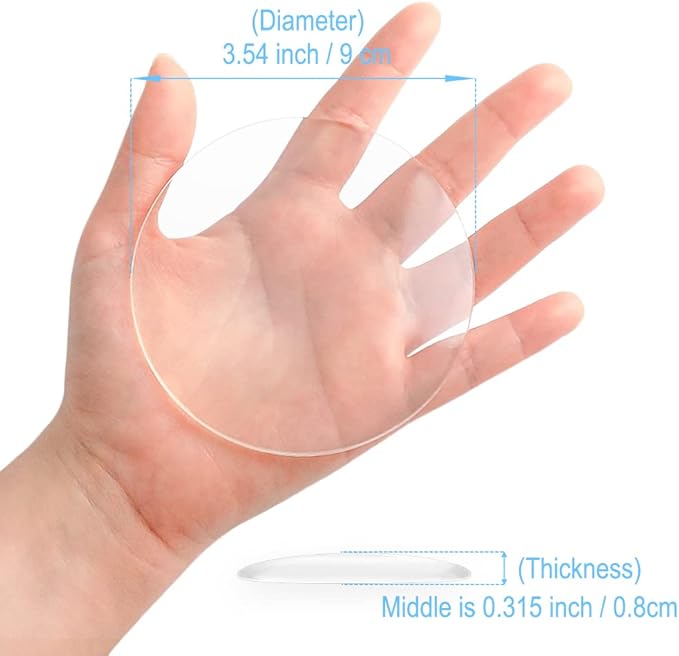 Door Stopper Wall Protector,Transparent Large Round Door Knob Wall Shield, 3.54 Inches (3pcs) Soft Rubber Door Handle Bumper with Strong Self Adhesive (9 CM, Clear)