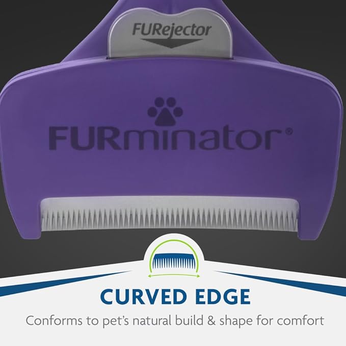 FURminator deShedding Tool For Medium to Large Cats With Short Hair, Removes Loose Hair From Shedding