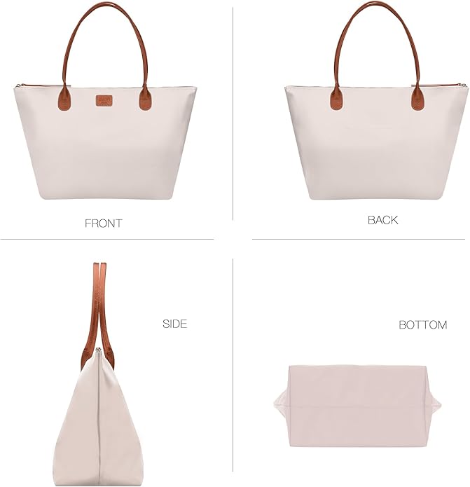Nylon Tote Bag for Women, Large Foldable Weekend Hobo Purses for Women, Shoulder Tote Handbags with Zipper | Nylon, Large, Foldable, Weekend, Tote, with Zipper