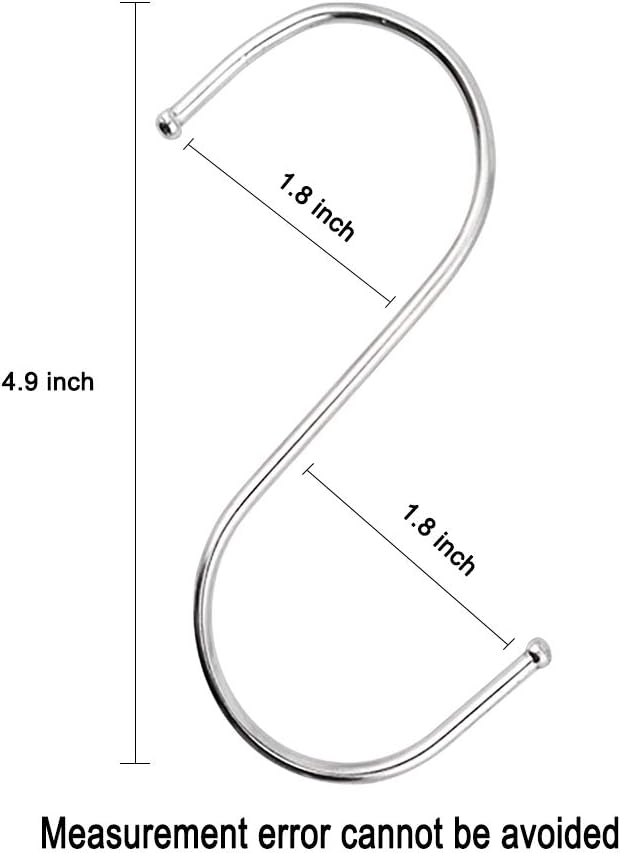 10 Pack 4.9 Inches Extra Large S Shape Hooks Heavy-Duty Metal Hanging Hooks Apply Kitchenware Bathroom Utensils Plants Towels Gardening Multiple uses Tools (Silver)